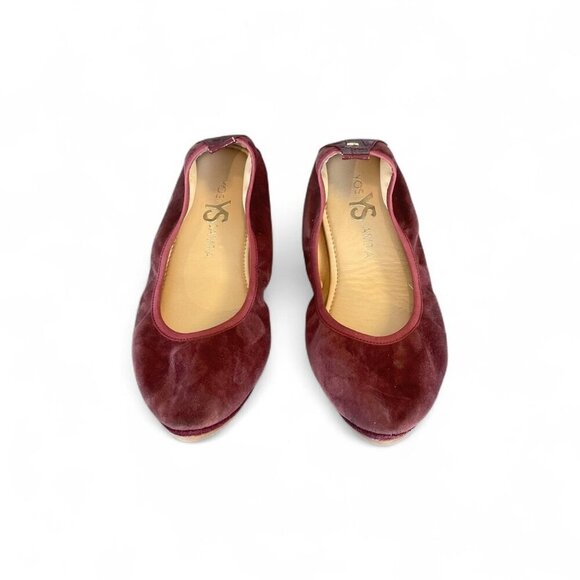 Kosi Amara Burgundy Suede Pointed Toe Flats | Womens Size 8.5/39 - Picture 1 of 4